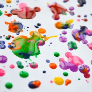 close up photo of drops of colored paint