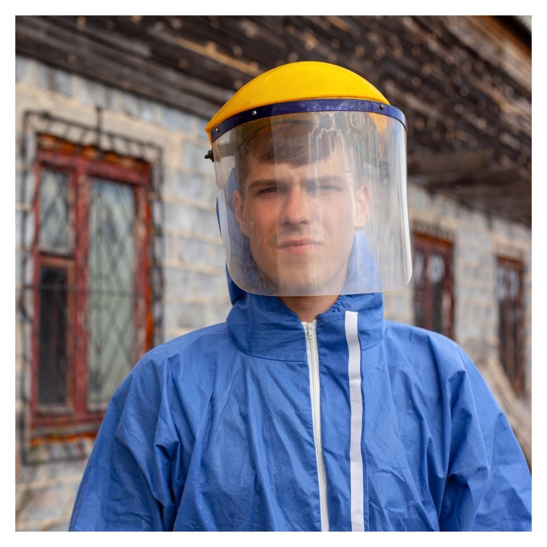 man in protective gear